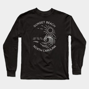 Sunset Beach, North Carolina Summer Waves and Surf Long Sleeve T-Shirt